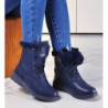 Granatowe botki producent niezdefiniowany w stylu casual