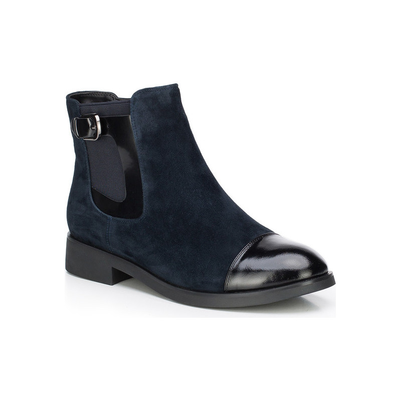 Granatowe botki Wittchen z zamszu