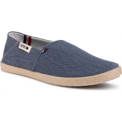 Granatowe buty letnie męskie eobuwie.pl z tkaniny