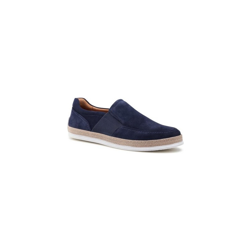 Granatowe buty letnie męskie Lasocki For Men ze skóry