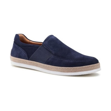 Granatowe buty letnie męskie Lasocki For Men ze skóry