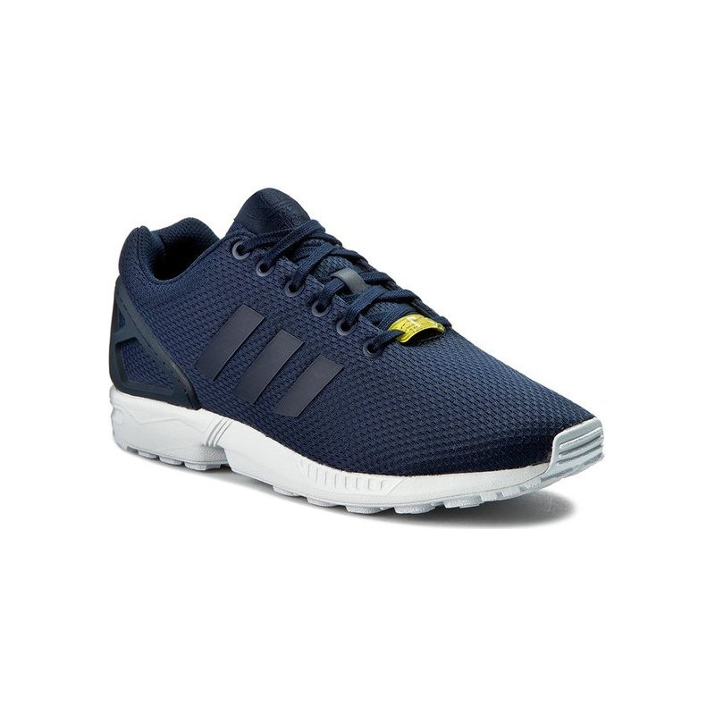 Granatowe buty sportowe Adidas sznurowane zx flux