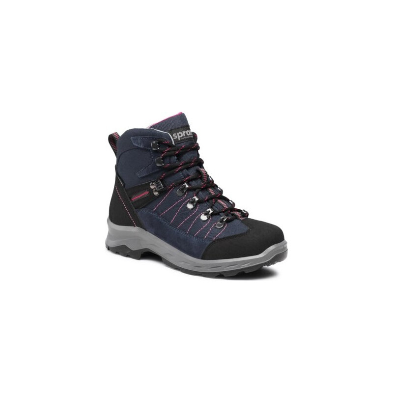 Granatowe buty trekkingowe Sprandi Outdoor Performance z płaską podeszwą
