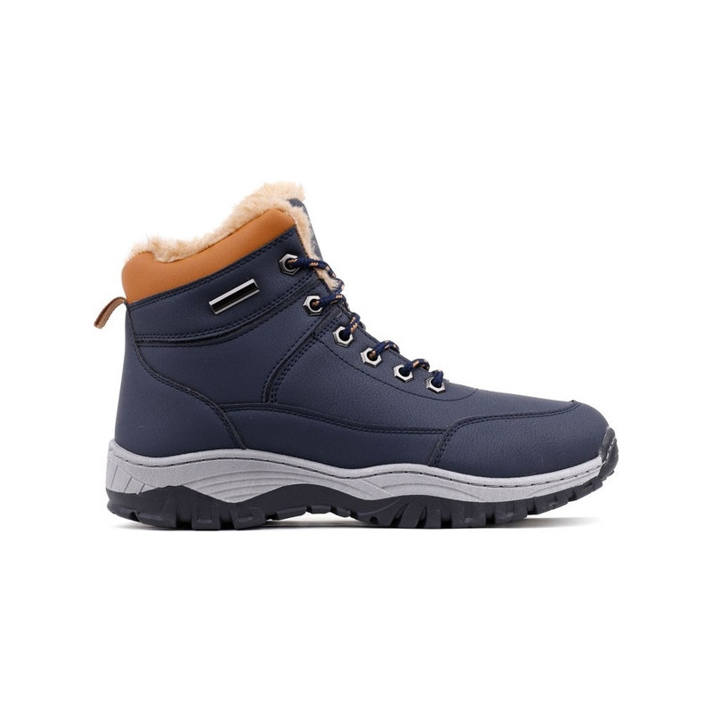 Granatowe buty trekkingowe Yourshoes sznurowane