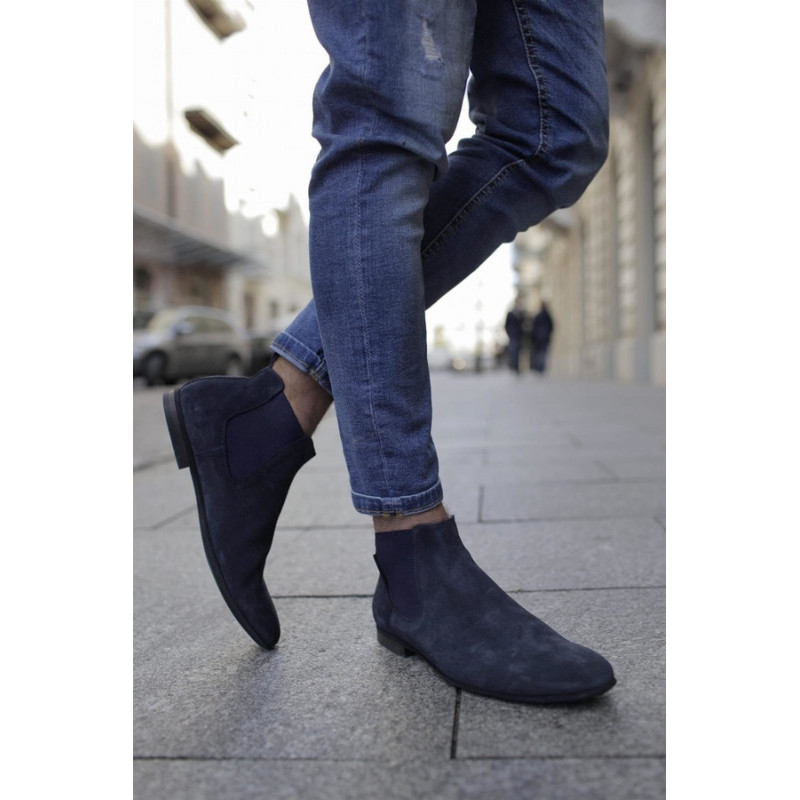 Granatowe buty zimowe Domeno