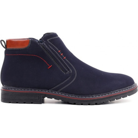Granatowe buty zimowe Yourshoes sznurowane