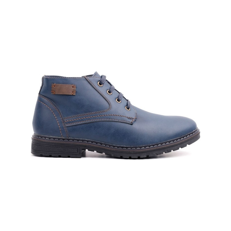 Granatowe buty zimowe Yourshoes w stylu casual