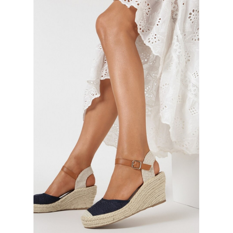 Granatowe espadryle born2be w stylu casual