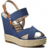 Granatowe espadryle Pepe Jeans na koturnie z klamrami w stylu boho