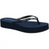 Granatowe klapki Emporio Armani na platformie w stylu casual