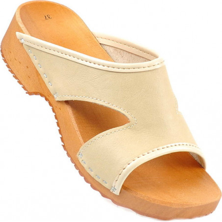 Granatowe klapki Mar-har ze skóry