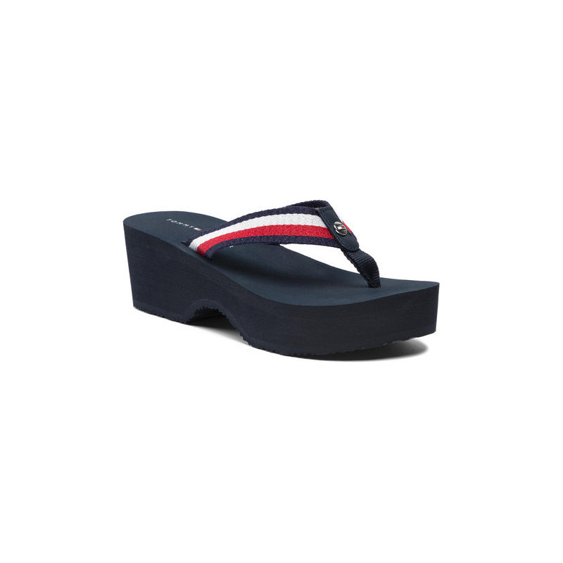 Granatowe klapki Tommy Hilfiger w stylu casual