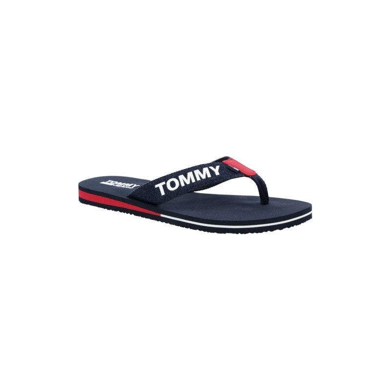 Granatowe klapki Tommy Jeans w stylu casual
