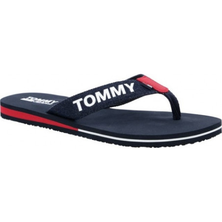 Granatowe klapki Tommy Jeans w stylu casual