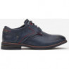 Granatowe półbuty born2be sznurowane ze skóry