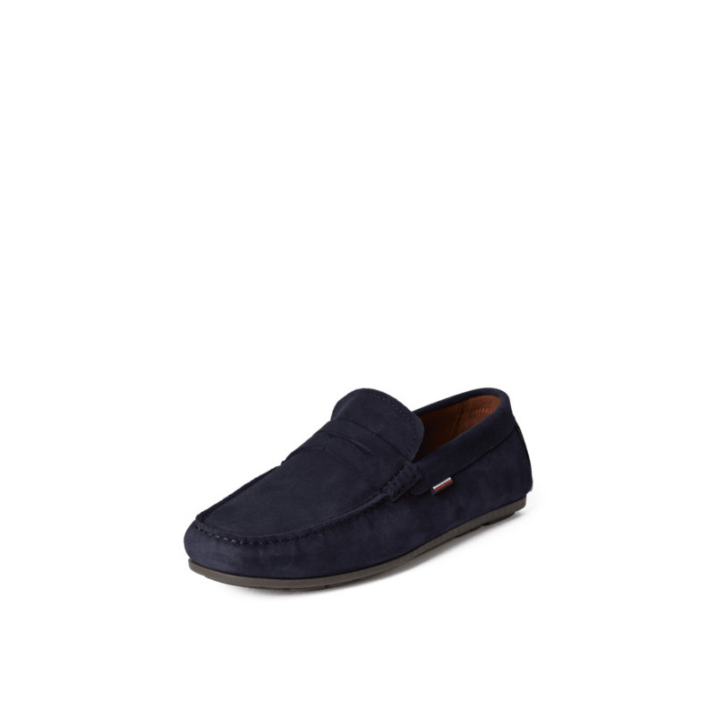 Granatowe półbuty Tommy Hilfiger z weluru
