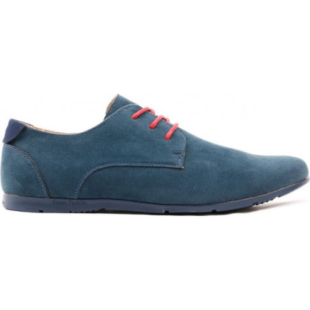 Granatowe półbuty Yourshoes z zamszu sznurowane
