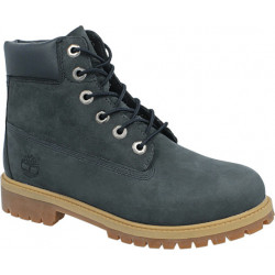 Granatowe trapery damskie Timberland ze skóry na platformie