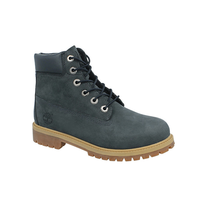 Granatowe trapery damskie Timberland ze skóry na platformie