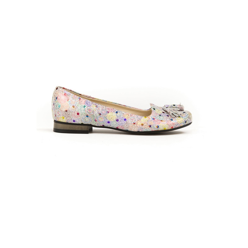 Baleriny Zapato z płaską podeszwą w stylu boho z zamszu