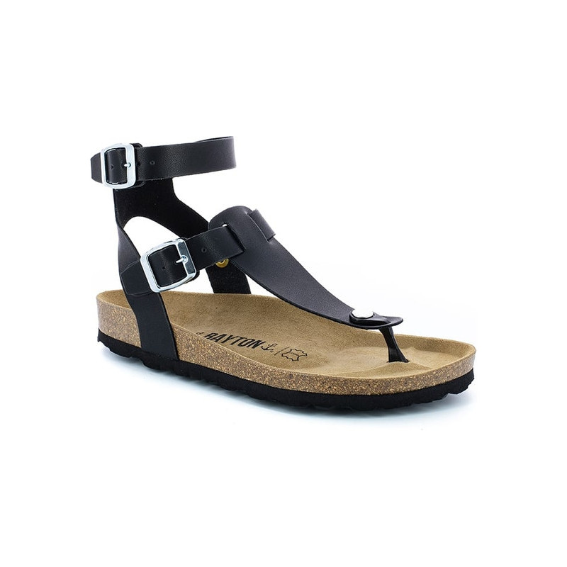 Klapki Bayton w stylu casual z klamrami ze skóry