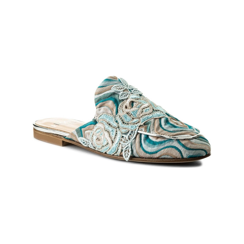 Klapki hego's milano - 1021 onda azzurro/ricamo