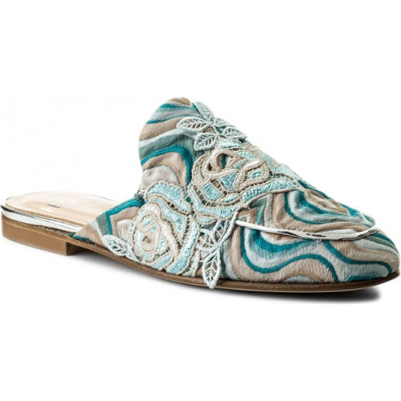 Klapki hego's milano - 1021 onda azzurro/ricamo