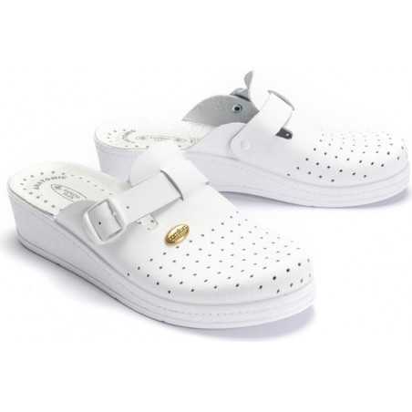 Klapki Sanital Flex ze skóry w stylu casual