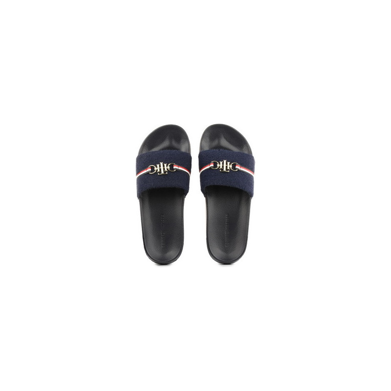 Klapki Tommy Hilfiger w stylu casual z płaską podeszwą
