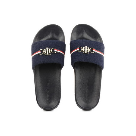 Klapki Tommy Hilfiger w stylu casual z płaską podeszwą
