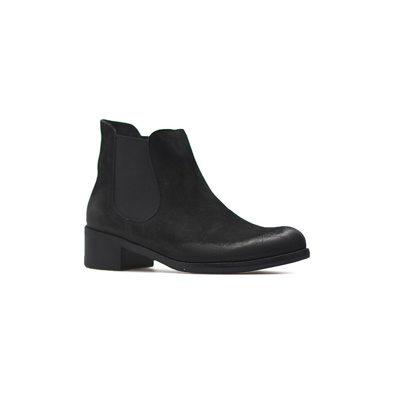 Botki Best-But na obcasie w stylu casual z nubuku