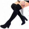 Kozaki Ideal Shoes na zamek z zamszu