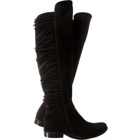 Kozaki Lafemmeshoes przed kolano w stylu boho ze skóry
