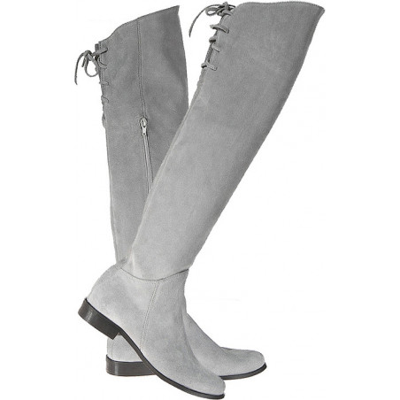 Kozaki Lafemmeshoes za kolano na zamek z płaską podeszwą