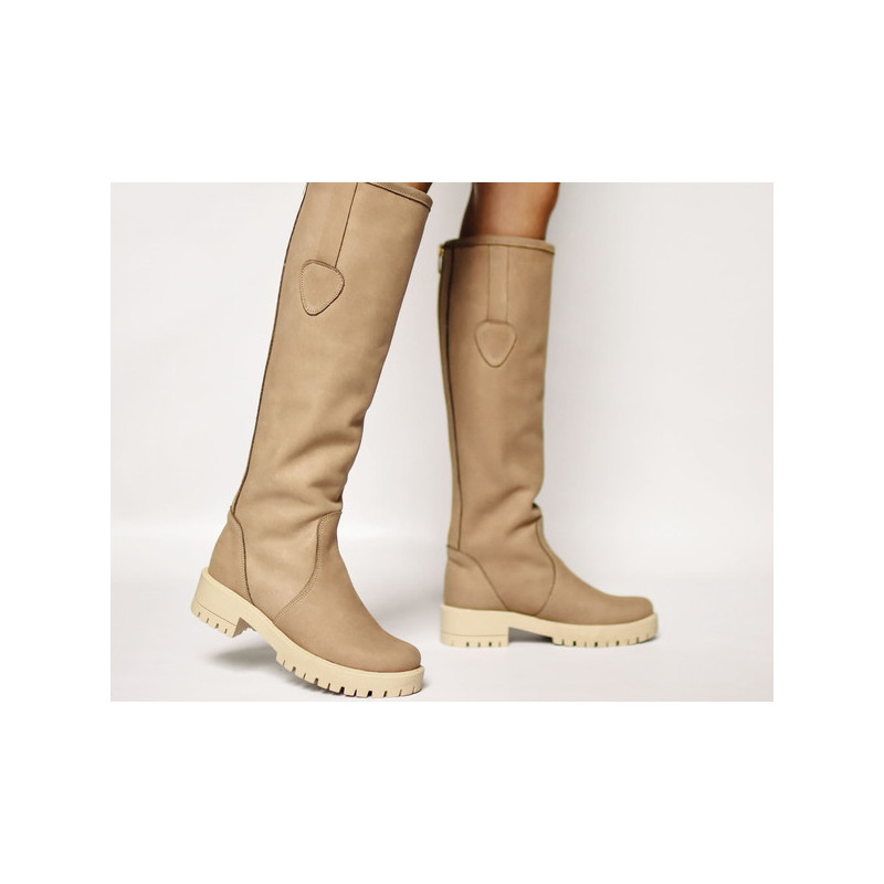 Kozaki Zapato przed kolano z płaską podeszwą w stylu casual