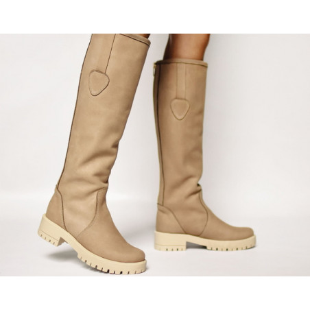 Kozaki Zapato przed kolano z płaską podeszwą w stylu casual