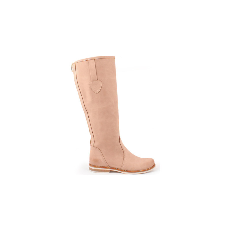 Kozaki Zapato z płaską podeszwą na zamek w stylu casual
