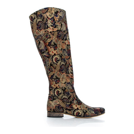 Kozaki Zapato z płaską podeszwą na zamek ze skóry