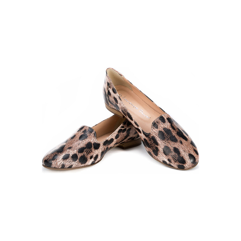 Lordsy Lafemmeshoes ze skóry w stylu vintage z płaską podeszwą