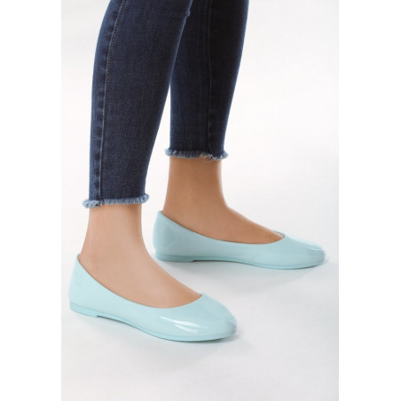 Niebieskie baleriny born2be na obcasie w stylu casual