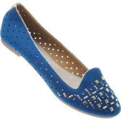 Niebieskie baleriny Pantofelek24 w stylu casual