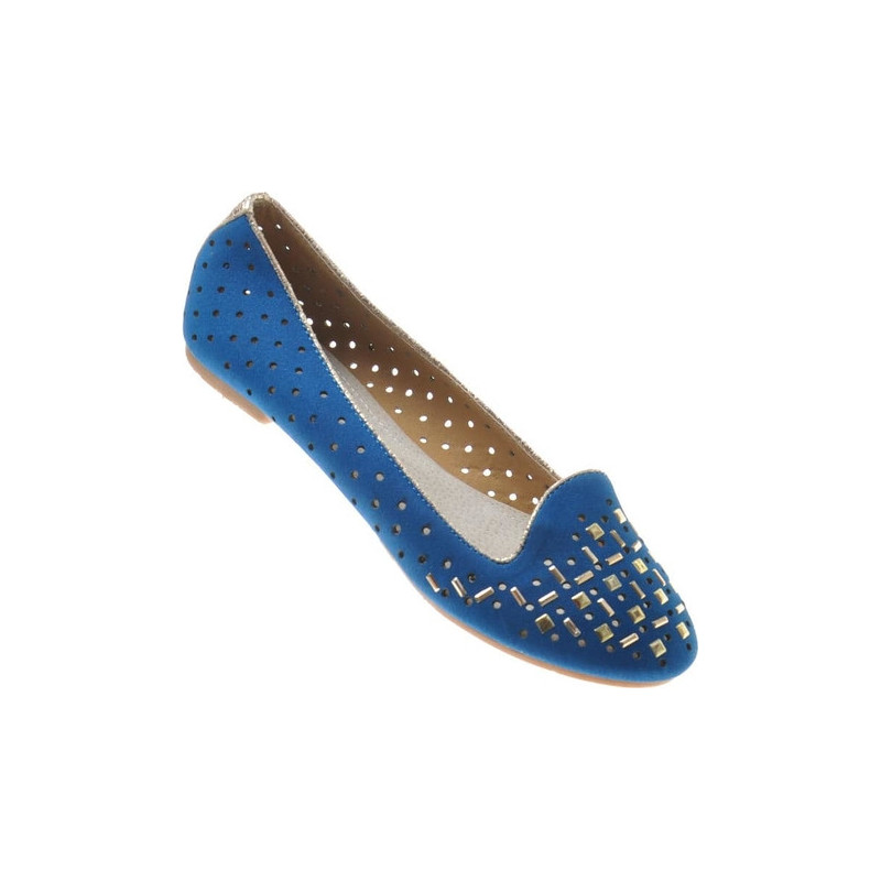 Niebieskie baleriny Pantofelek24 w stylu casual
