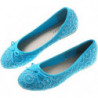 Niebieskie baleriny Pantofelek24 w stylu casual z płaską podeszwą