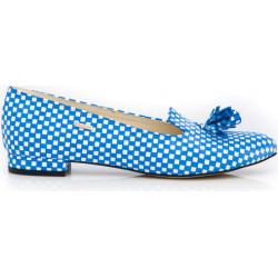 Niebieskie baleriny Zapato w stylu casual z płaską podeszwą z nubuku