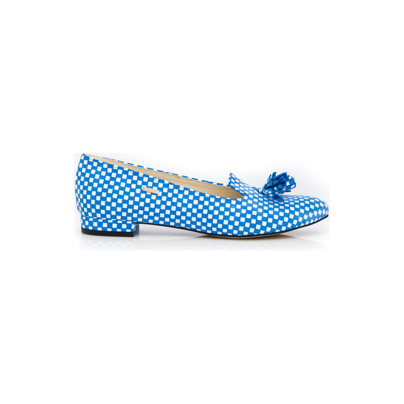 Niebieskie baleriny Zapato w stylu casual z płaską podeszwą z nubuku