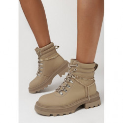 Botki born2be w stylu casual ze skóry