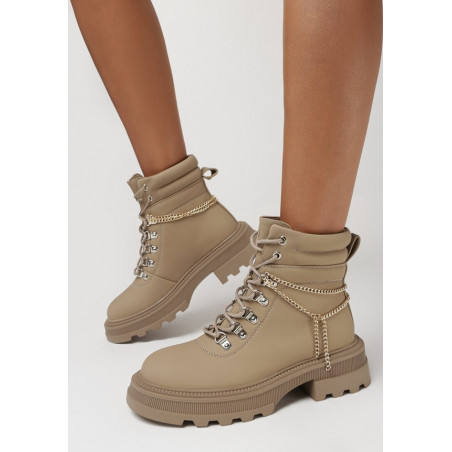 Botki born2be w stylu casual ze skóry