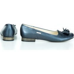 Niebieskie baleriny Zapato z zamszu z płaską podeszwą