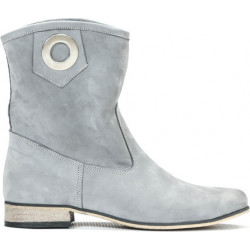 Niebieskie botki Zapato ze skóry w stylu casual na obcasie