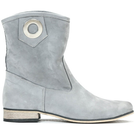 Niebieskie botki Zapato ze skóry w stylu casual na obcasie